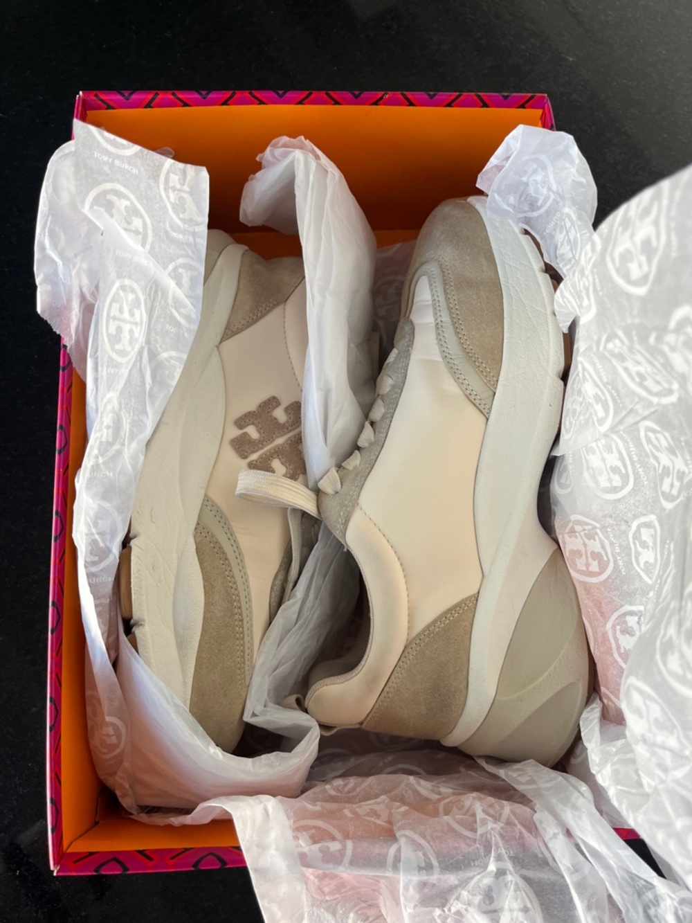 Tory Burch French Pearl  Good Luck Sneakers Sz-7 - Picture 10 of 11
